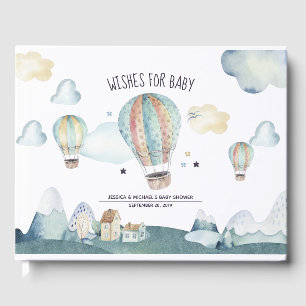 Watercolor Hot Air Balloon Party Guest Book