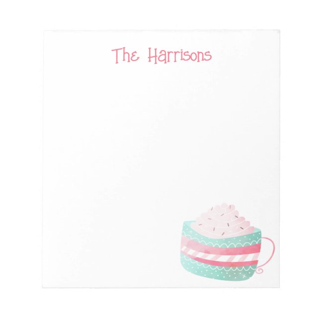 Watercolor Hot Chocolate Christmas Notepad (Front)