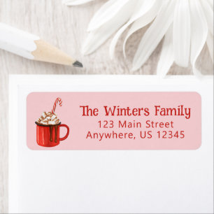Watercolor Hot Chocolate Cocoa Return Address Label