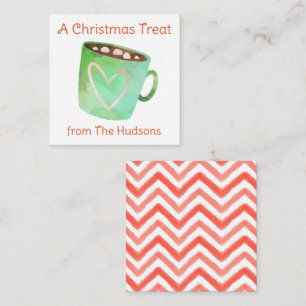Watercolor Hot Chocolate Gift Enclosure Cards