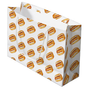 Watercolor Hot Dog Birthday Gift Bag – Large BBQ C