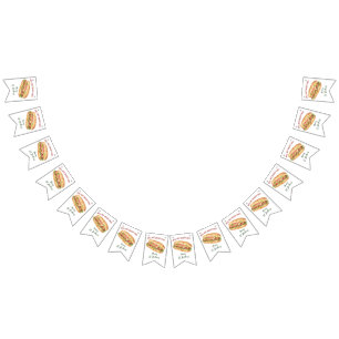 Watercolor Hot Dog Kids Birthday Bunting