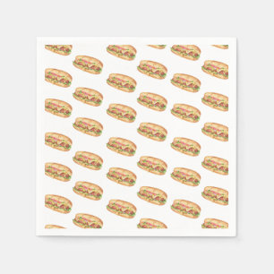Watercolor Hot Dog Kids Birthday Napkin