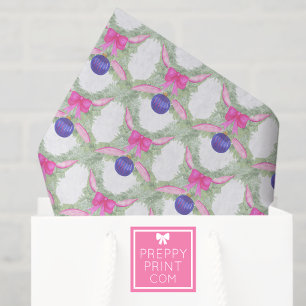 Watercolor Hot Pink Bow Garland Christmas Tissue Paper