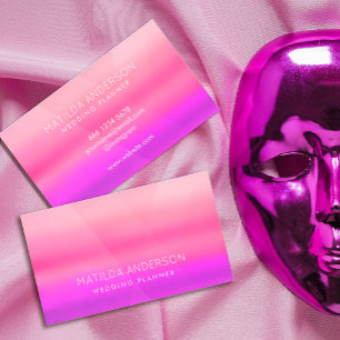 Watercolor Hot Pink Modern Business Card