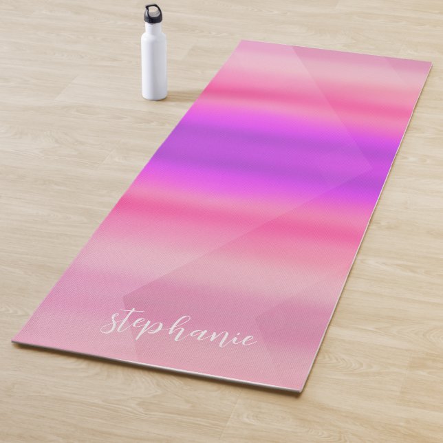 Watercolor Hot Pink Modern Yoga Mat (In Situ)