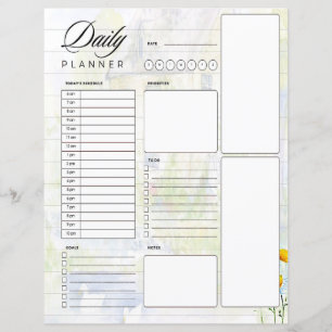 Watercolor house and pond daily planner