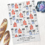 Watercolor House Art Real Estate Letting Agent Tea Towel<br><div class="desc">Featuring an original watercolor painting of houses along with your real estate business details,  this design makes a lovely unique housewarming gift for your customers and clients. Change the text to customise.  Original art by Nic Squirrell.</div>