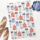 Watercolor House Art Tea Towel<br><div class="desc">Featuring an original watercolor painting of houses,  this design makes a lovely unique housewarming gift. Original art by Nic Squirrell.</div>