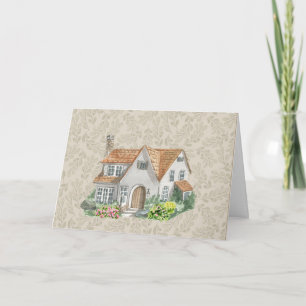 Watercolor House Business Thank You Card