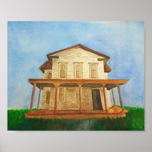 Watercolor House Poster
