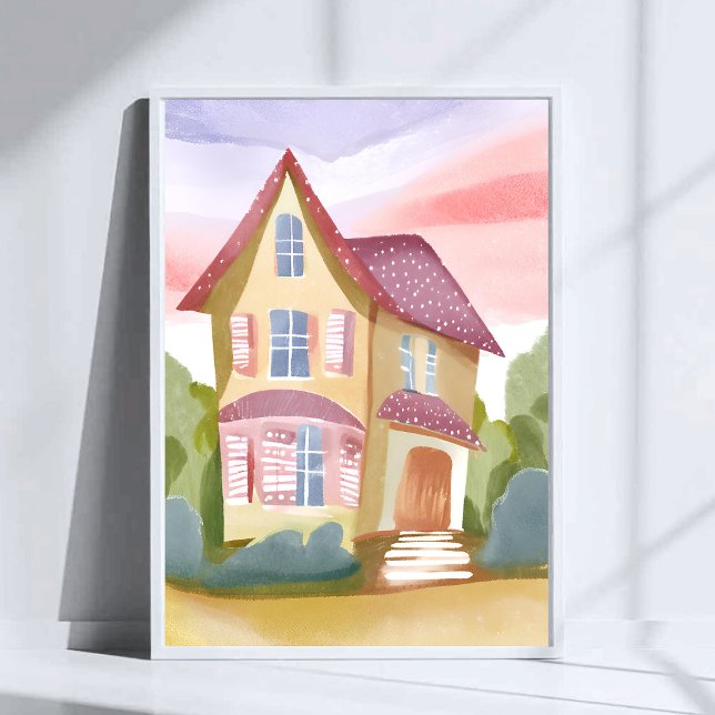 Watercolor House | Pretty Painted Poster (Creator Uploaded)