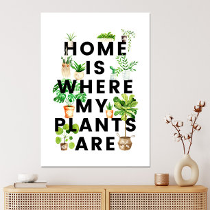 Watercolor Houseplant Gardening Quote Canvas Print