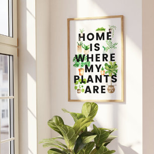 Watercolor Houseplant Gardening Quote Poster