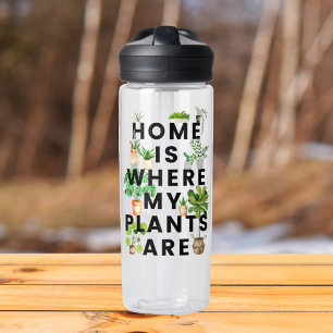 Watercolor Houseplant Gardening Quote Water Bottle