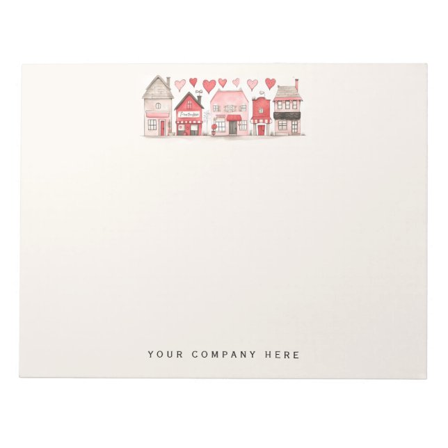 Watercolor Houses Real Estate Notepad (Front)
