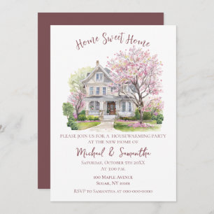 Watercolor Housewarming Party, Home Sweet Home Invitation