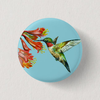 Watercolor Hummingbird 3 Cm Round Badge