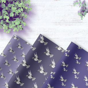 Watercolor Hummingbird Amethyst Purple Wrapping Paper Sheet