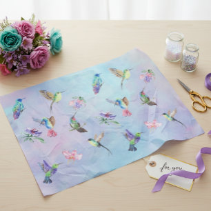 Watercolor Hummingbird Bird  Flower  Tissue Paper