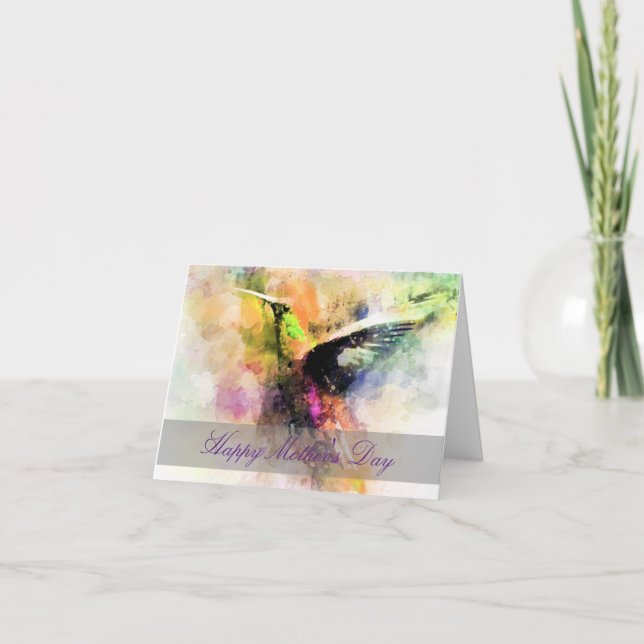 Watercolor hummingbird  card (Front)
