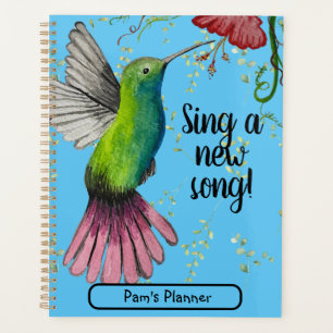 Watercolor Hummingbird Christian Planner