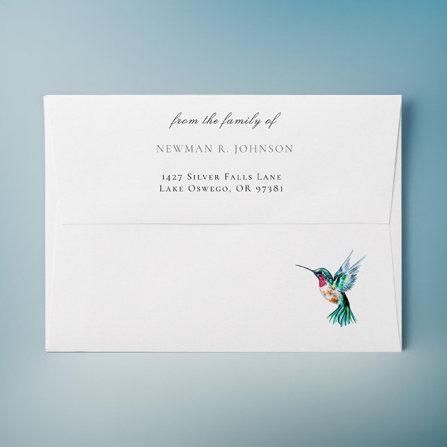 Watercolor Hummingbird From the Family Of Funeral Envelope (Creator Uploaded)
