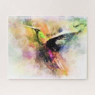Watercolor hummingbird jigsaw puzzle