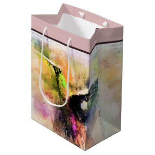 Watercolor hummingbird medium gift bag