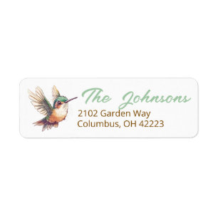 Watercolor Hummingbird Nature Return Address Label
