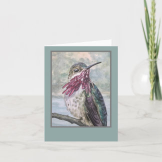 Watercolor Hummingbird note cards. Original art Note Card