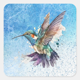 Watercolor Hummingbird Stickers