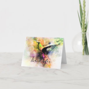 Watercolor hummingbird  thank you card