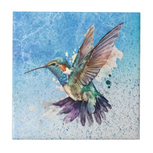 Watercolor Hummingbird Tile