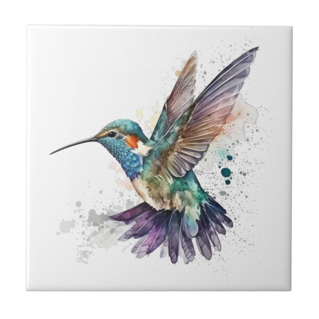 Watercolor Hummingbird Tile (Front)