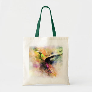Watercolor hummingbird tote bag
