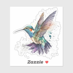 Watercolor Hummingbird Vinyl Sticker