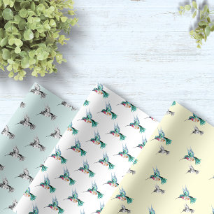 Watercolor Hummingbird Wrapping Paper Sheet