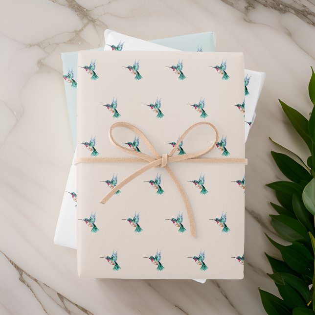 Watercolor Hummingbird Wrapping Paper Sheet (Creator Uploaded)