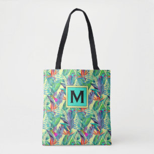 Watercolor Hummingbirds Add Your Initial Tote Bag