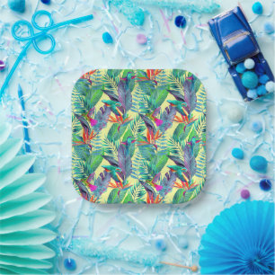 Watercolor Hummingbirds Paper Plate