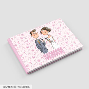 Watercolor Humour Wedding Couple Guest book