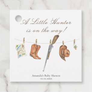 Watercolor Hunter Baby Shower Favour Tags