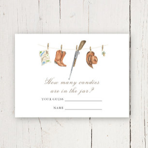 Watercolor Hunter Baby Shower How many candies Enclosure Card