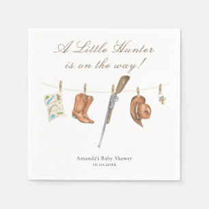 Watercolor Hunter Baby Shower Napkin