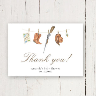 Watercolor Hunter Baby Shower Thank you Card