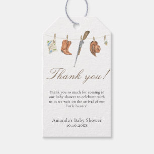 Watercolor Hunter Baby Shower Thank you Gift Tags