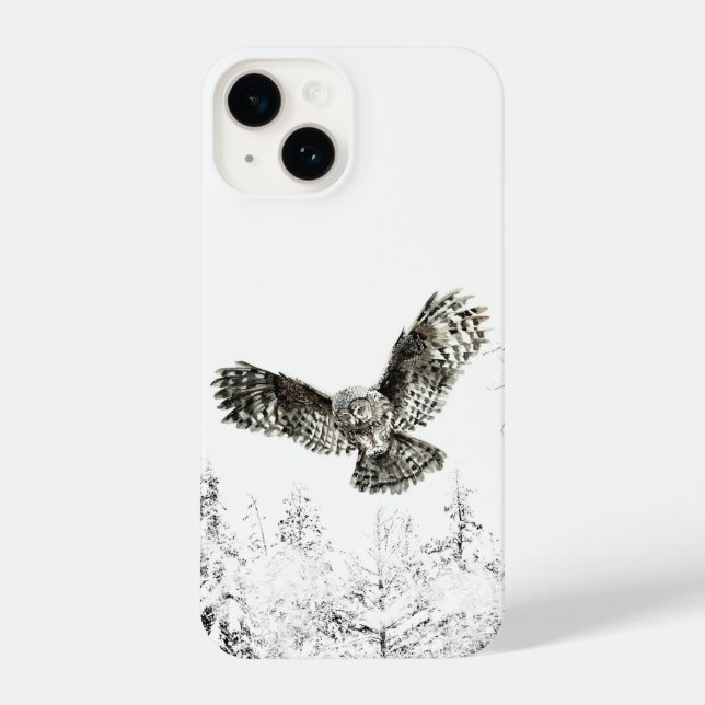 Watercolor Hunting Owl Bird Wildife Nature Art iPhone Case (Back)