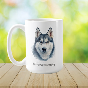  Watercolor Husky  + Custom Quote Coffee Mug