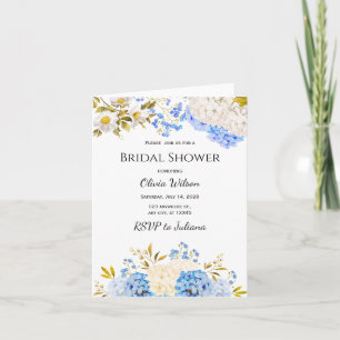 Watercolor Hydrangea Bridal Shower Invitation